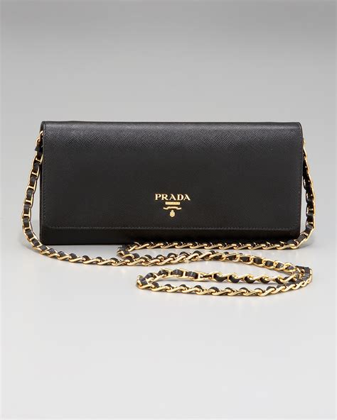 prada chain wallet black|Prada wallet black woman.